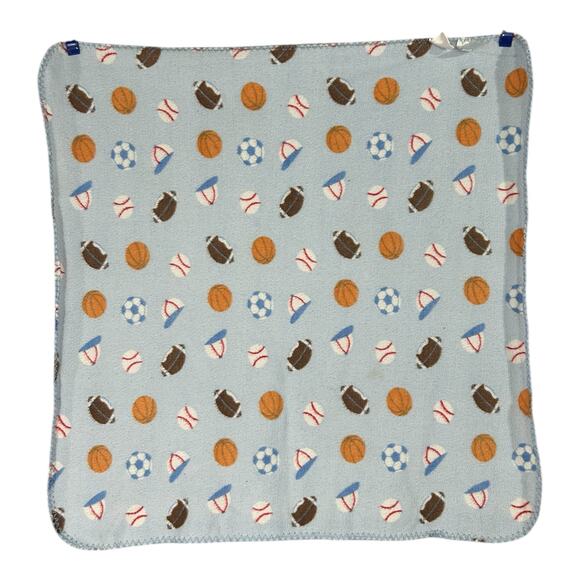 Kidgets Blue Basketball Football Baseball Soccer Cap Hat Sports Baby Blanket - Picture 4 of 7